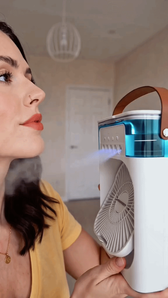 Ventilator cu Umidificare și Lumină Ambientală 3 în 1